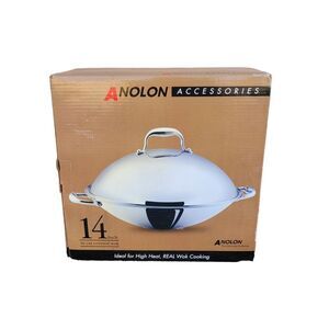 Anolon Advanced Nonstick 14" Covered Wok Stir Fry Pan New In Box